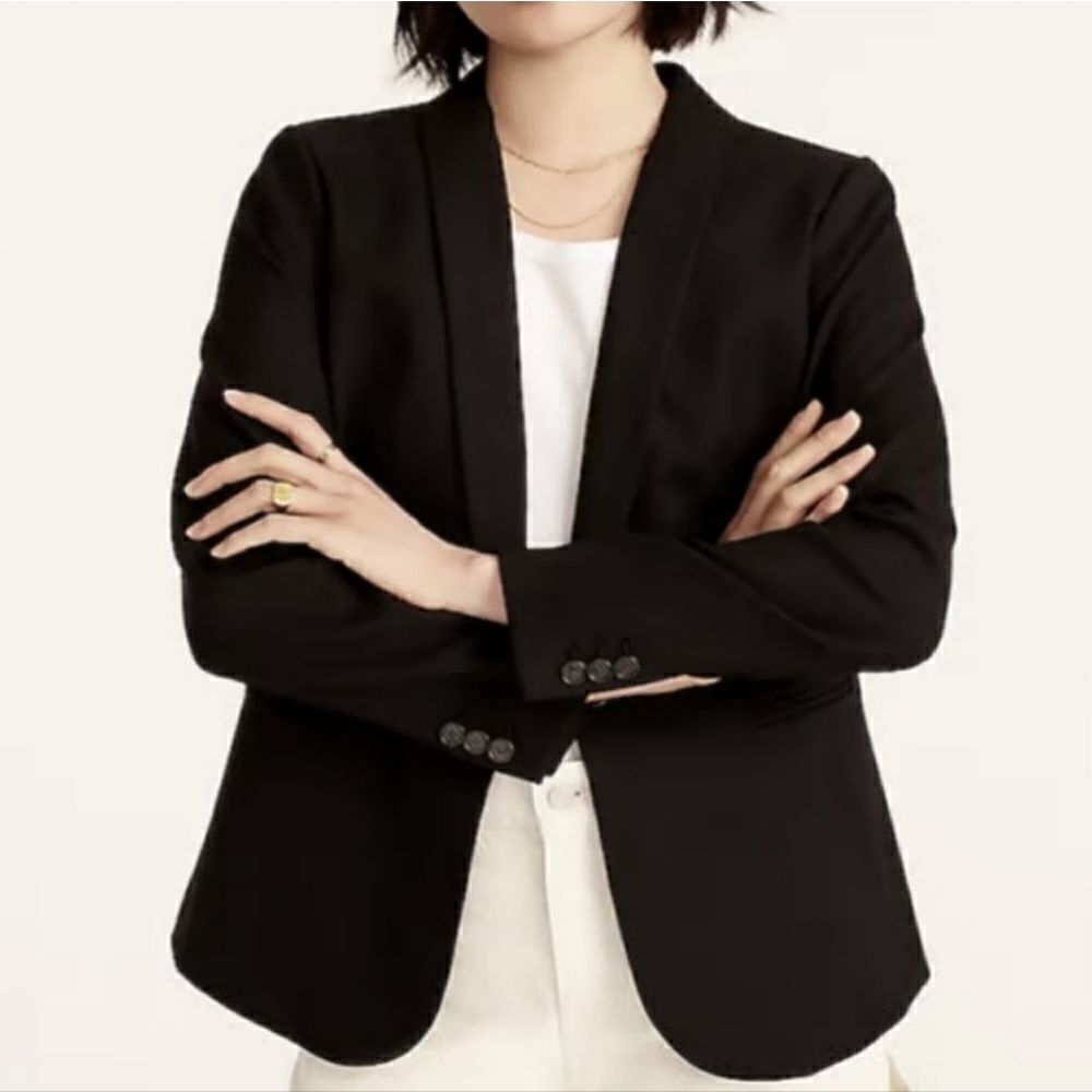 Parke Blazer Black J Crew Wool Blend Womens Size 4